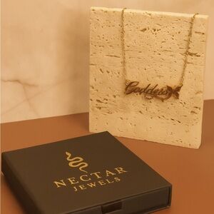 Elegant Gold Script Necklace